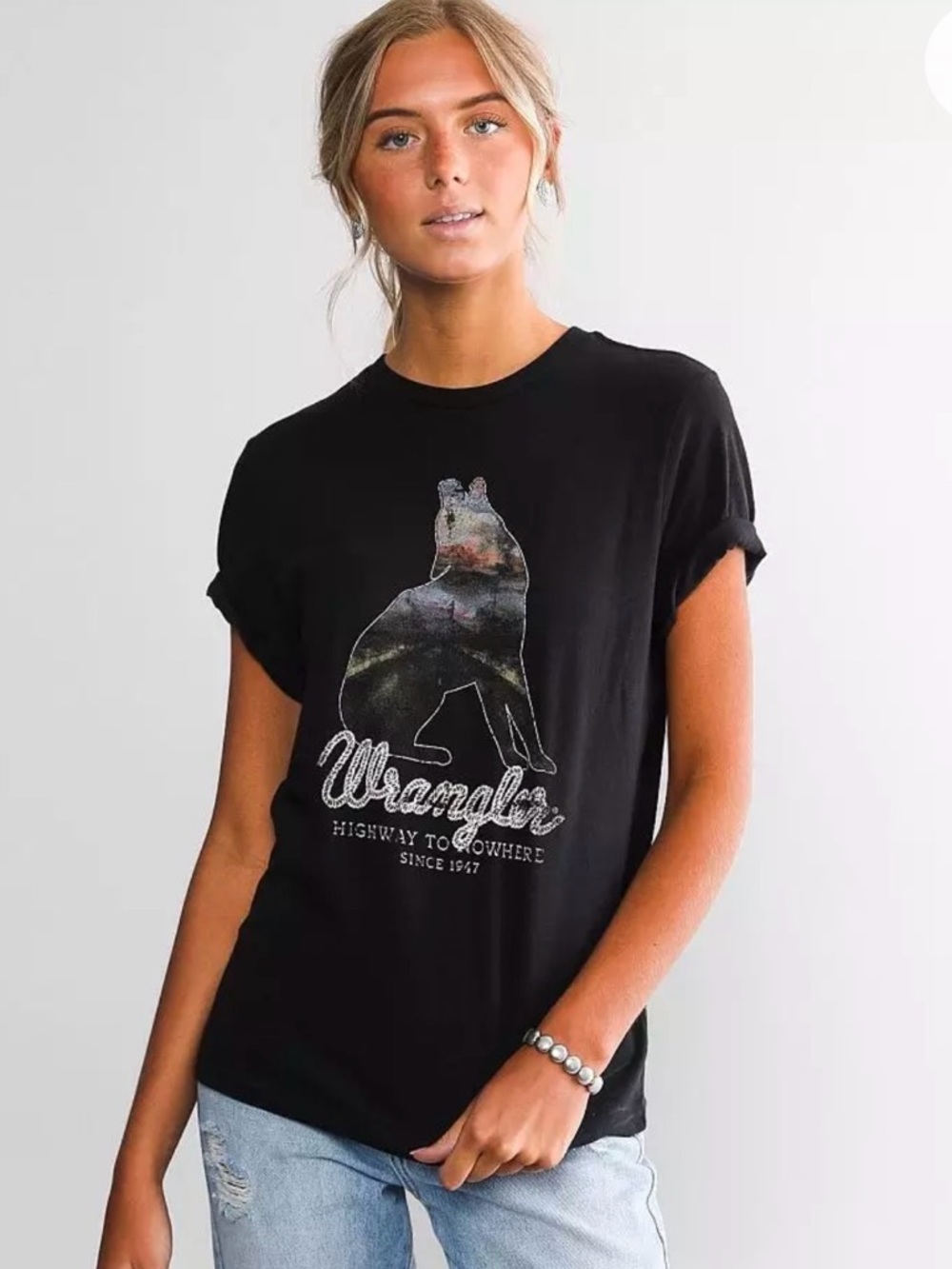 NWT Wrangler Black Graphic T‑Shirt (L)